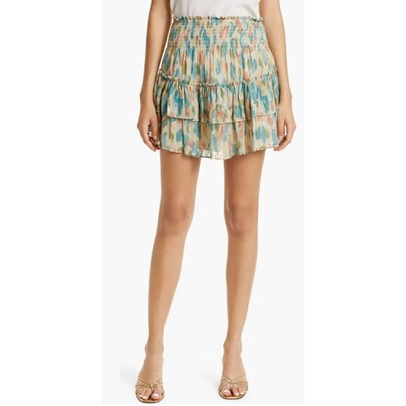 Ramy Brooks Corina Tiered Skirt in Ruffled Tiers NWT Size XS - Picture 1 of 11